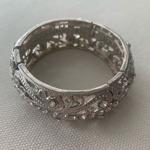 Wide Rhinestone Elastic Stretch Bracelet